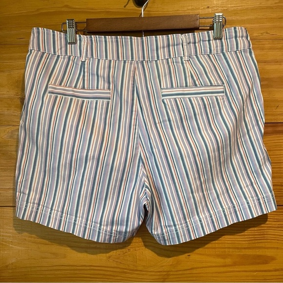 Gap 5” Khaki Shorts Multicolor Stripe 12 High Rise Stretch Cotton Summer - Picture 3 of 10